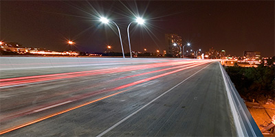New I-35W bridge at night.
