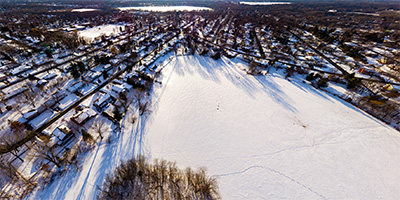Lake Judy in winter in Shoreview