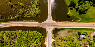 Minnesota River flooding near Blakeley, MN.