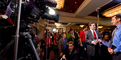 Minnesota Gov. Tim Pawlenty at 2004 GOP election party.