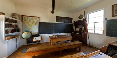 Stoen schoolhouse interior.