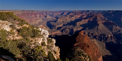 Sunrise at an overlook on the South Rim of the Grand Canyon.