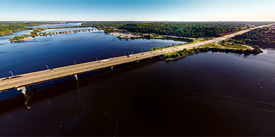  I-94 bridge over the St. Croix River west of Hudson, WI.