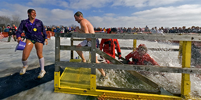 SOMN Polar Bear Plunge on Pleasant Lake in St. Cloud, MN
