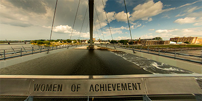 Zoe at the Iowa Women of Achievement Bridge