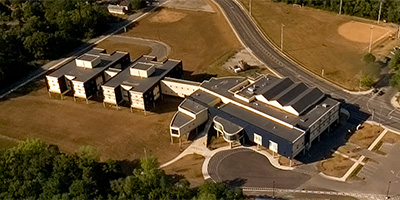 Elevated building along the Ohio River east of Cincinnati.