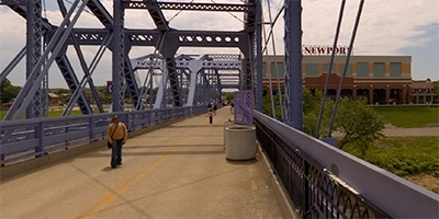 Purple People Bridge near Newport on the Levee