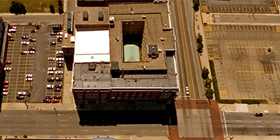 Over Southern Theater in downtown Columbus, Ohio