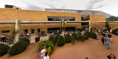 Outside the Como Park Zoo Visitor Center