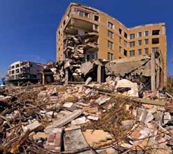 The Biloxi Tivoli Hotel after Hurricane Katrina
