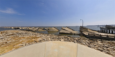 Point Cadet Plaza in Biloxi after Katrina.