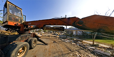 Cleanup on 19th Ave. and 2nd St. in Gulfport, MS after Hurricane Katrina