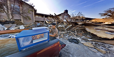 The Water’s Edge Apartments in Gulfport, MS, destroyed by Hurricane Katrina.