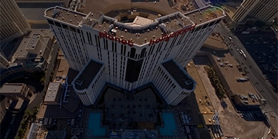 Above Planet Hollywood on the Las Vegas Strip