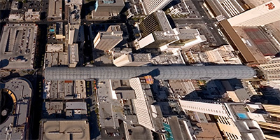 Above the Fremont Street Experience in downtown Las Vegas