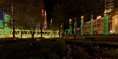 Flamingo Road view of Bally’s at night