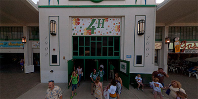In front of the 4H building at the Minnesota State Fair