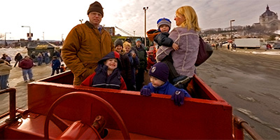 Vulcans Fire Truck Rides at Winter Carnival