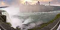 Niagara Falls at sunset.