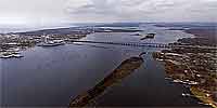 North of Biloxi over the Back Bay after Hurricane Katrina.