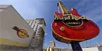 The Biloxi Hard Rock Casino's guitar sign after Hurricane Katrina.