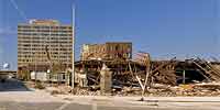 Downtown Gulfport one block south of Hancock Bank building after Hurricane Katrina.
