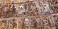 Aerial panorama of downtown Pass Christian after Hurricane Katrina.