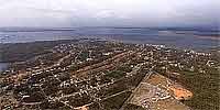 Aerial panorama over Pass Christian High School after Hurricane Katrina.