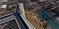 360 degree aerial panorama over Bellagio on the Las Vegas Strip.
